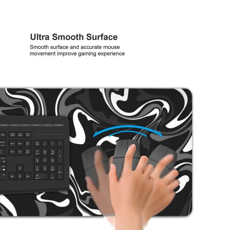 Tapis de Souris Gaming Marbré Noir & Blanc – Fluidité, Élégance et Précision