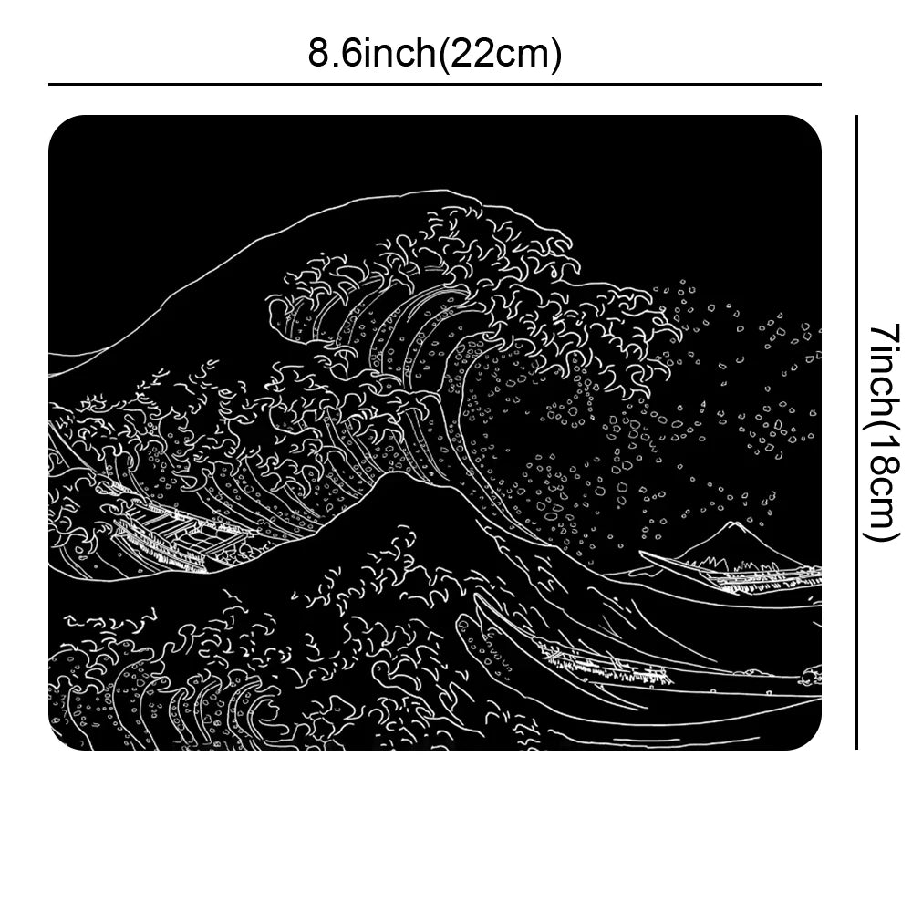 Tapis de Souris Gaming XXL – Vague Japonaise, Antidérapant et Imperméable