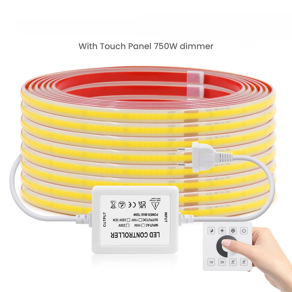 KISUFU 220V COB LED Strip – Intelligent Lighting, Design and High Performance