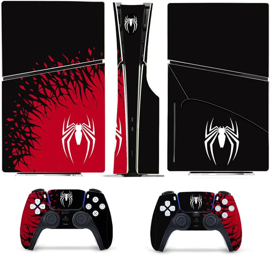 Skin Spider-Man Rouge & Noir pour PS5 Slim – Style et Protection Ultime