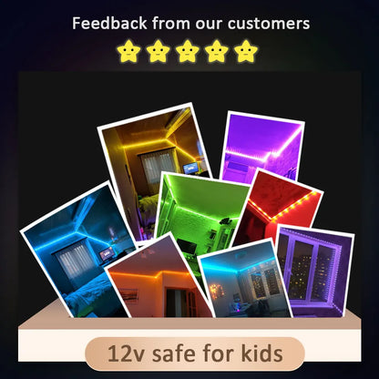 Ruban LED RGB 5050 aiopp – Contrôle Bluetooth via Application Happylight | Synchronisation Musique, Éclairage Ambiance Maison et Gaming