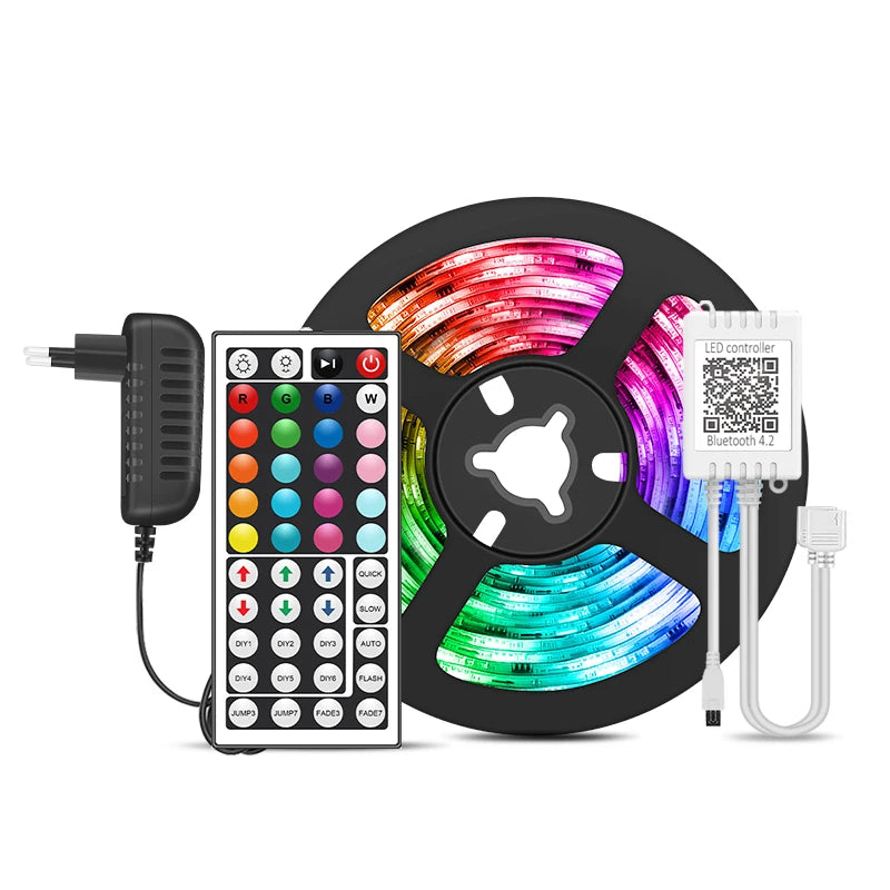 Ruban LED RGB 5050 aiopp – Contrôle Bluetooth via Application Happylight | Synchronisation Musique, Éclairage Ambiance Maison et Gaming