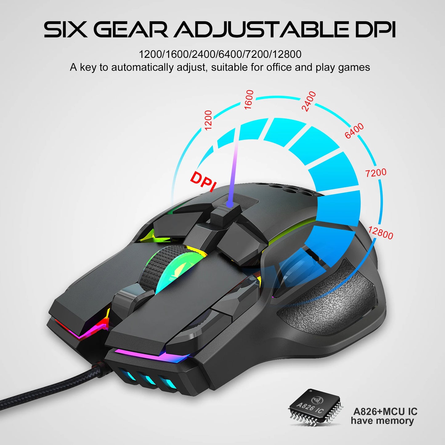Souris Gaming HXSJ S700 RGB – Haute Précision & Design Futuriste