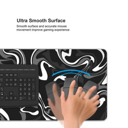 Tapis de Souris Gaming Marbré Noir & Blanc – Fluidité, Élégance et Précision