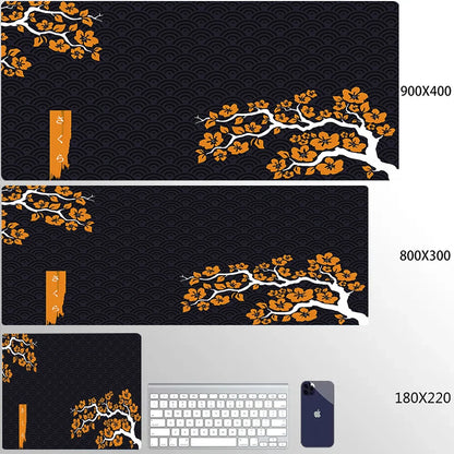 Tapis de Souris XXL Arbre Fleuri Antidérapant et Imperméable