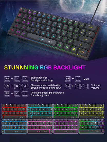 Clavier Gaming Compact 61 Touches RGB – MageGee