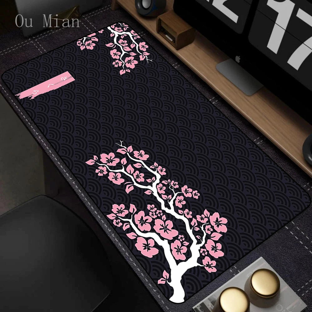 Tapis de Souris XXL Arbre Fleuri Antidérapant et Imperméable
