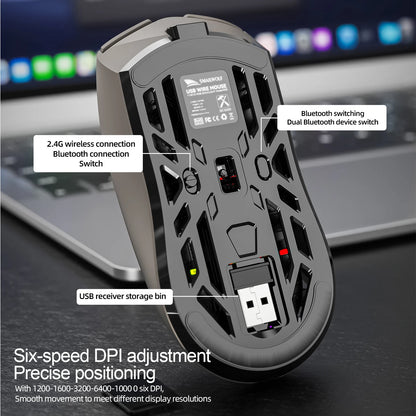 SMAILWOLF RS8 – Souris Gaming Sans Fil à Écran Digital (73g)