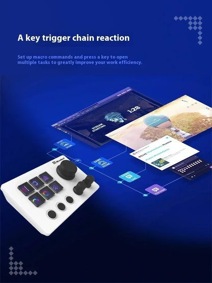 Mirabox N3 StreamDeck - Clavier Macro avec Écran LCD et Molette - Console de Contrôle pour Streaming et Gaming