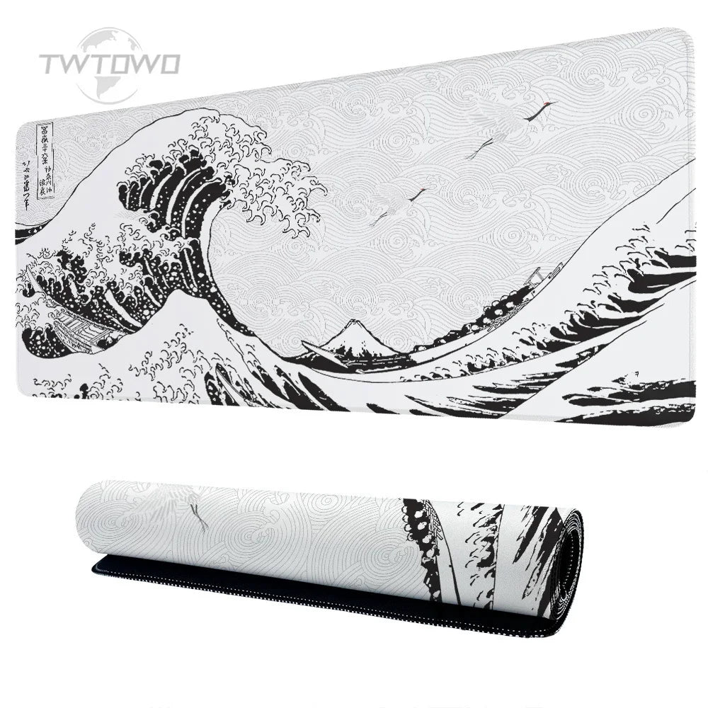 Tapis de Souris XXL – Design Vague Japonaise