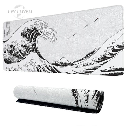 Tapis de Souris XXL – Design Vague Japonaise