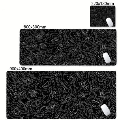 Tapis de Souris Gaming XXL Topographique – Antidérapant, Imperméable et Haute Précision