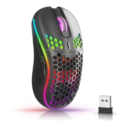 SZKOSTON RGB Wireless Mouse – Légère, Rechargeable et Ultra Stylée