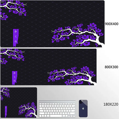 Tapis de Souris XXL Arbre Fleuri Antidérapant et Imperméable