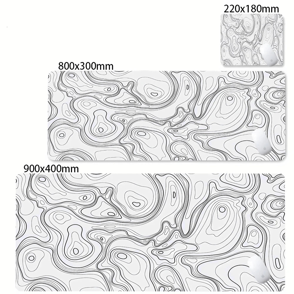Tapis de Souris Gaming XXL Topographique – Antidérapant, Imperméable et Haute Précision