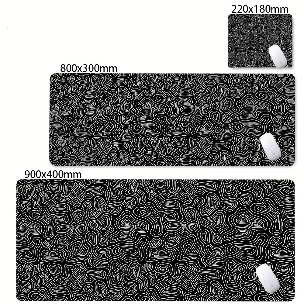 Tapis de Souris Gaming XXL Topographique – Antidérapant, Imperméable et Haute Précision
