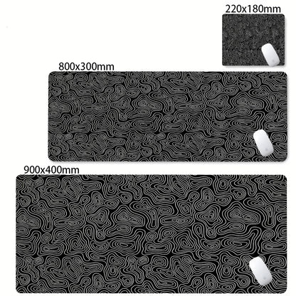 Tapis de Souris Gaming XXL Topographique – Antidérapant, Imperméable et Haute Précision