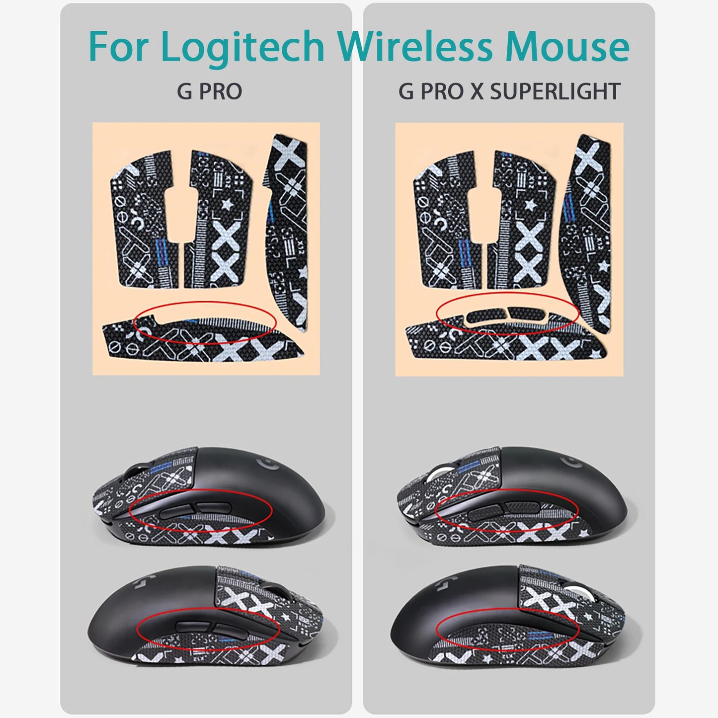 Grip Anti-Dérapant EOENKK pour Logitech G Pro Wireless & Superlight