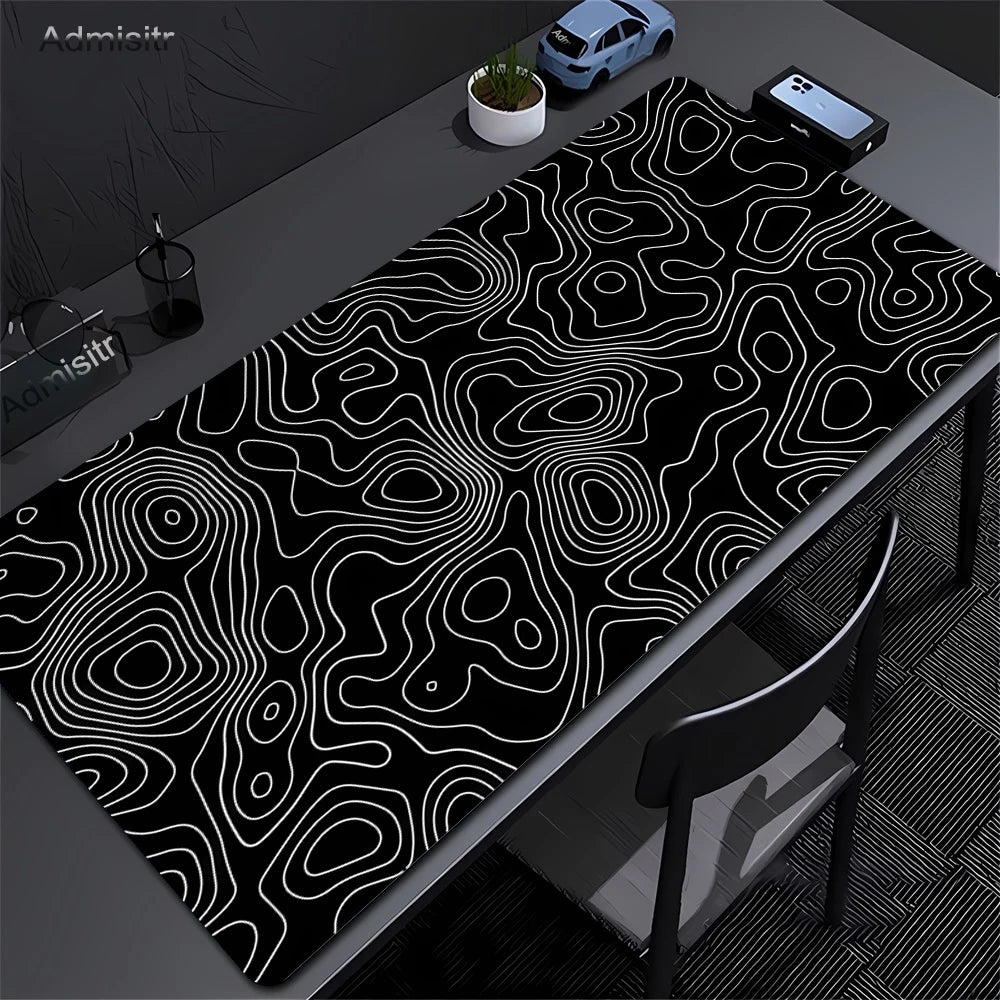 Tapis de Souris Gaming XXL Topographique – Antidérapant, Imperméable et Haute Précision