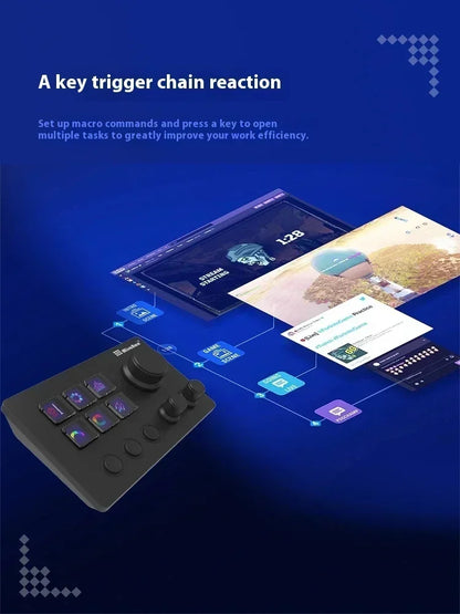 Mirabox N3 StreamDeck - Clavier Macro avec Écran LCD et Molette - Console de Contrôle pour Streaming et Gaming