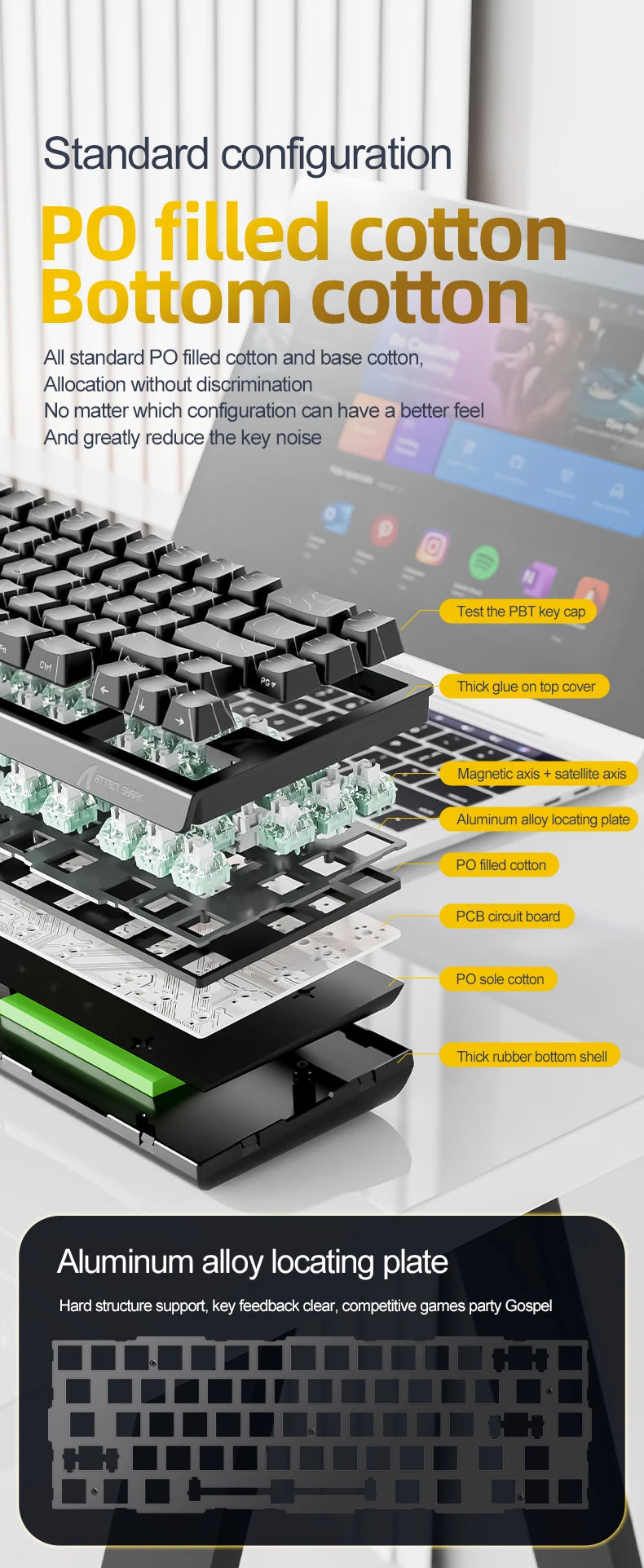 Attack Shark X68HE – Clavier Magnétique Gaming 8KHz Haute Performance