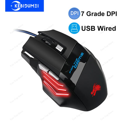 Souris Gaming USB Filaire 7 Boutons - Rétroéclairage LED & DPI Réglable