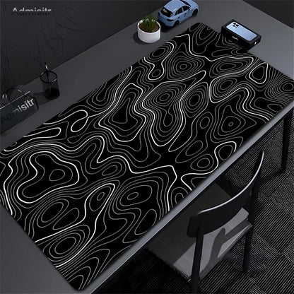 Tapis de Souris Gaming XXL Topographique – Antidérapant, Imperméable et Haute Précision