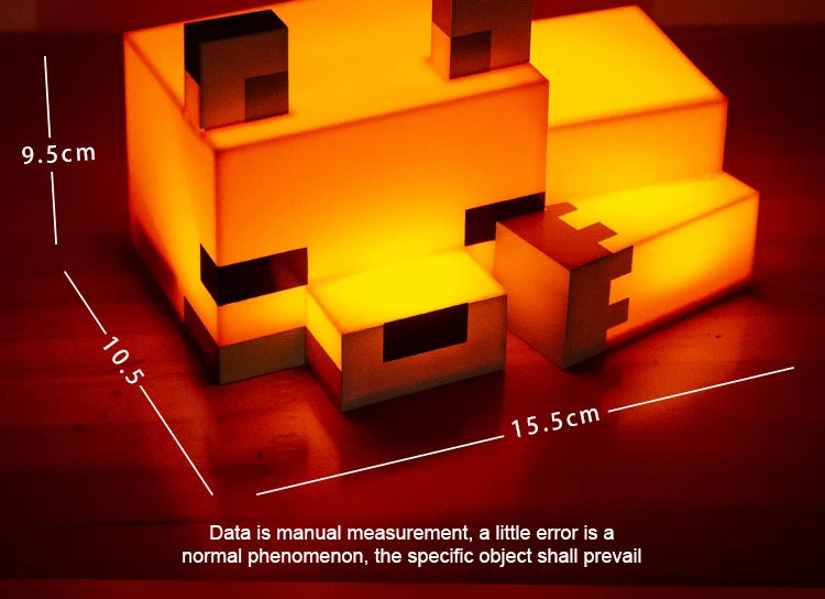 Lampe de Nuit Renard Minecraft - Veilleuse LED Orange Officielle pour Chambre Gaming et Enfant