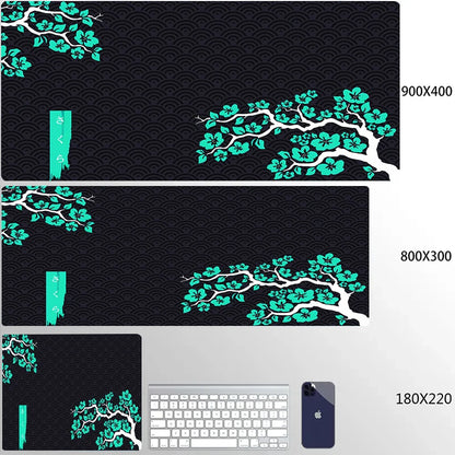 Tapis de Souris XXL Arbre Fleuri Antidérapant et Imperméable