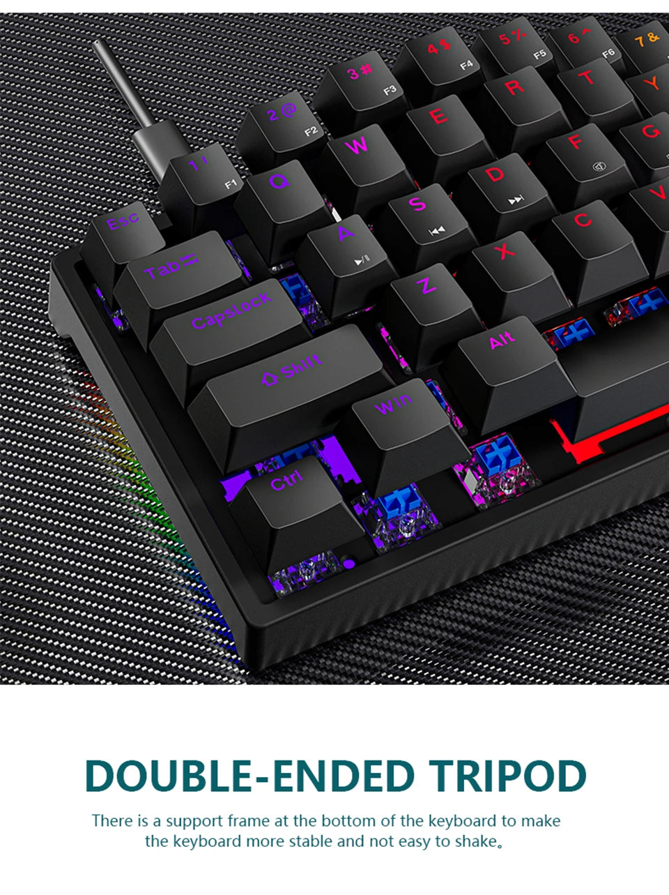 Clavier Mécanique Gaming EDUP K620 Mini RGB – 61 Touches