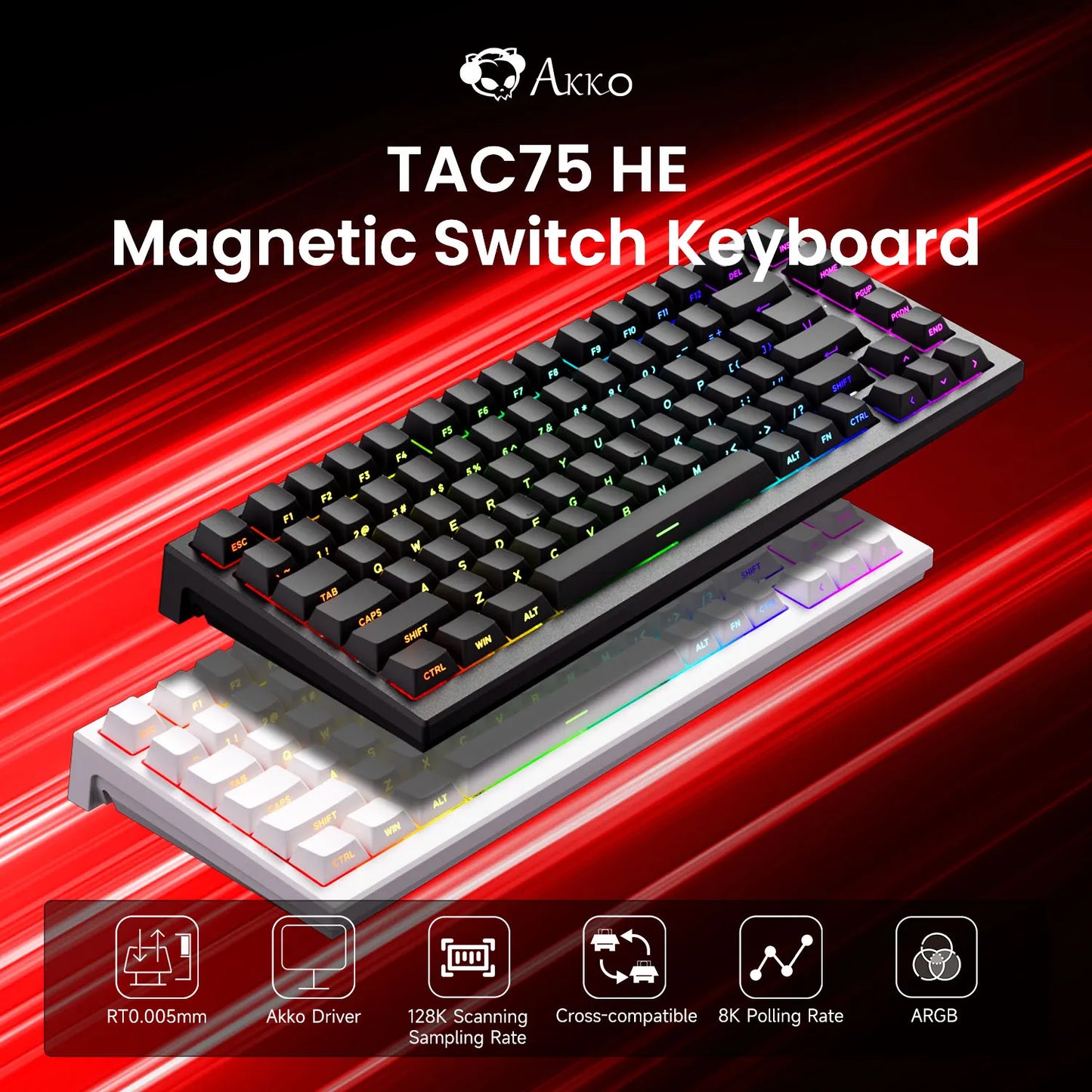 AKKO TAC75 HE – Clavier Magnétique Gaming 75% Haute Précision