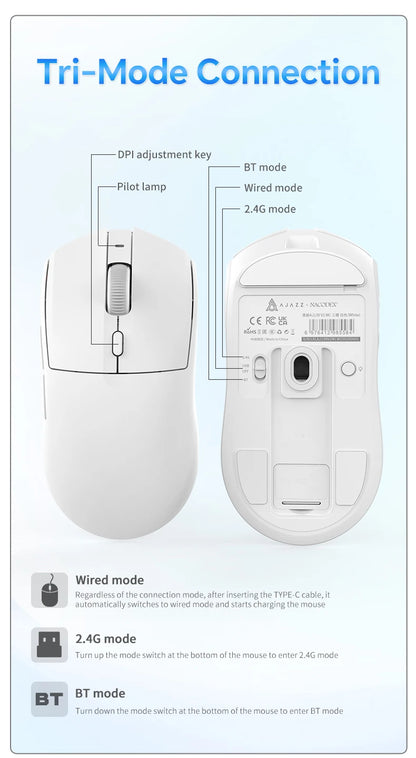 AJAZZ AJ139 V2 MC – Souris Gaming Sans Fil à Base Magnétique RGB