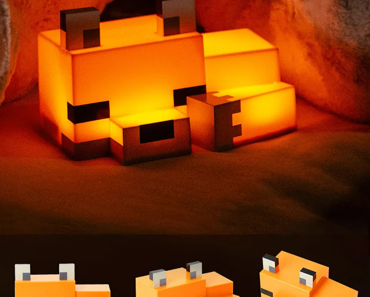 Lampe de Nuit Renard Minecraft - Veilleuse LED Orange Officielle pour Chambre Gaming et Enfant