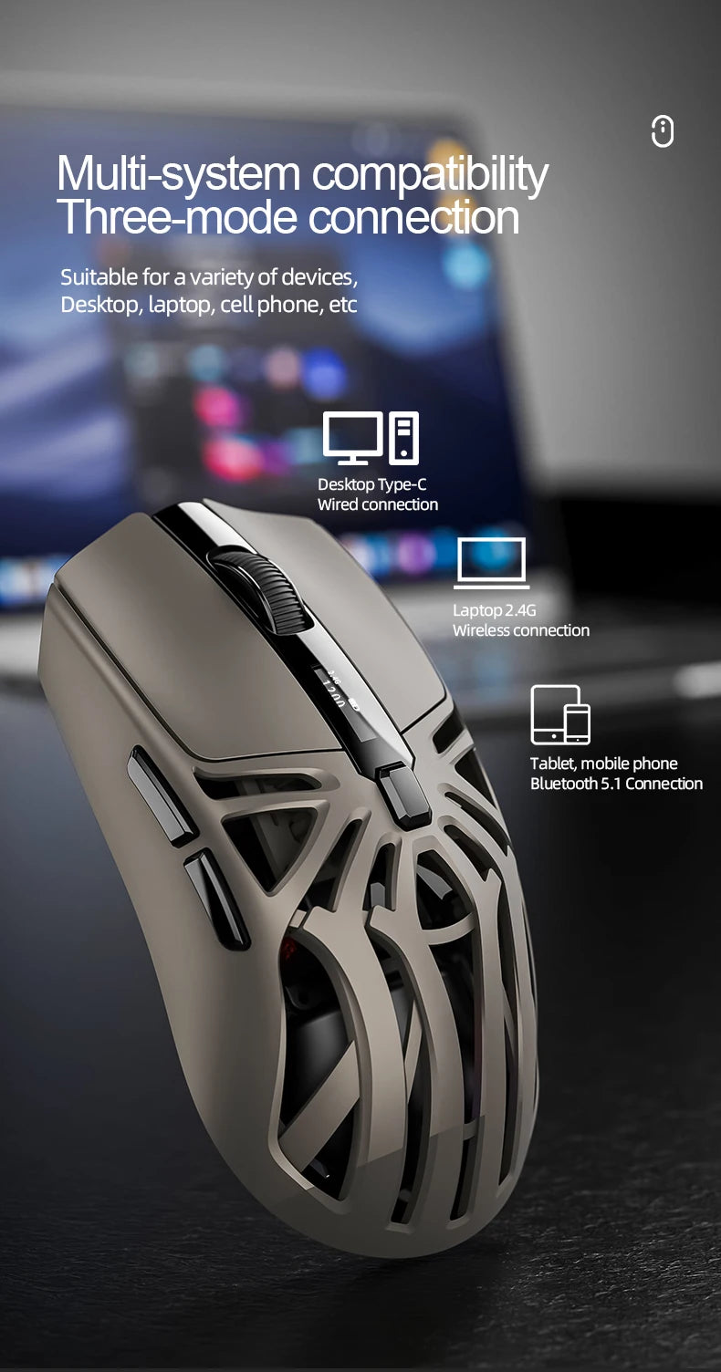 SMAILWOLF RS8 – Souris Gaming Sans Fil à Écran Digital (73g)