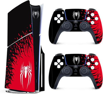 Skin Spider-Man Rouge & Noir pour PS5 Slim – Style et Protection Ultime