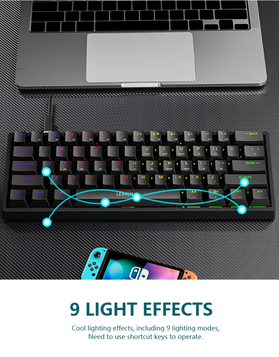 Clavier Mécanique Gaming EDUP K620 Mini RGB – 61 Touches