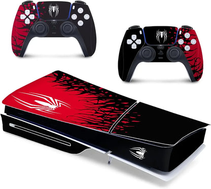 Skin Spider-Man Rouge & Noir pour PS5 Slim – Style et Protection Ultime