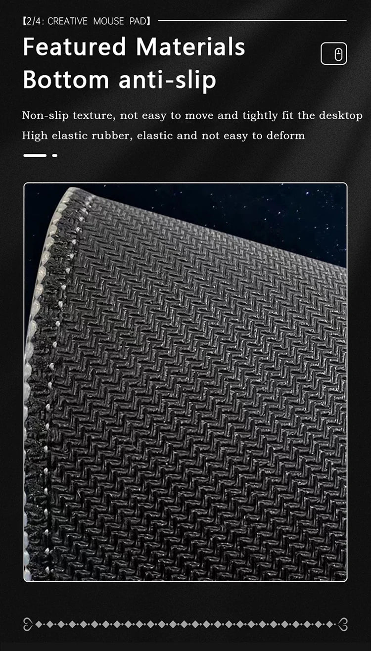 Tapis de Souris XXL Gamer – Design Japonais Lune & Temple | Antidérapant, Imperméable