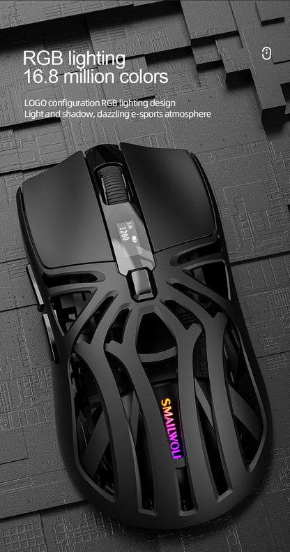 SMAILWOLF RS8 – Souris Gaming Sans Fil à Écran Digital (73g)