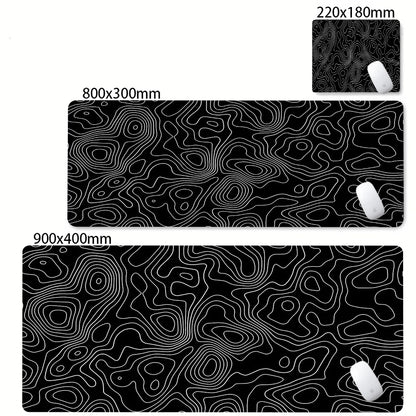 Tapis de Souris Gaming XXL Topographique – Antidérapant, Imperméable et Haute Précision