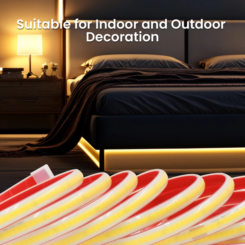 Bande LED COB 220V KISUFU – Éclairage Intelligent, Design et Haute Performance