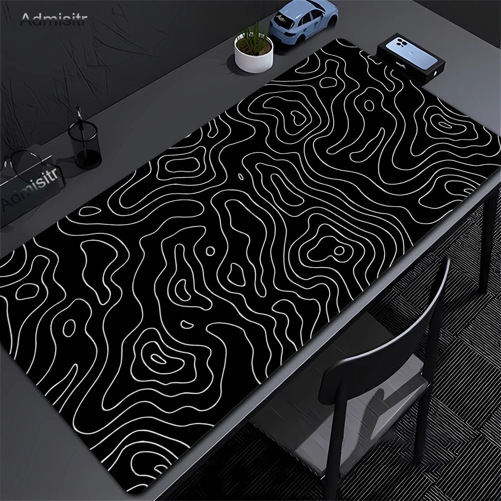 Tapis de Souris Gaming XXL Topographique – Antidérapant, Imperméable et Haute Précision