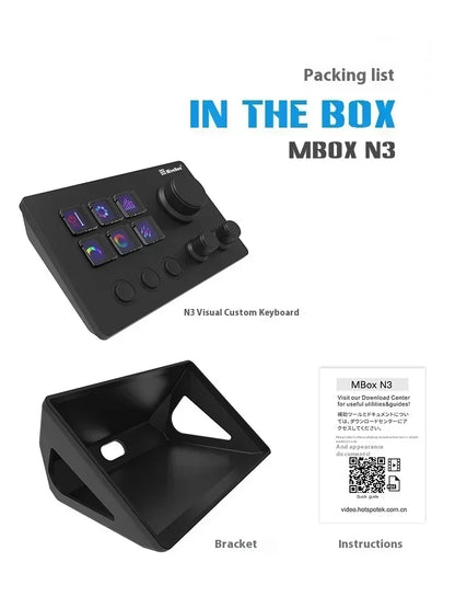 Mirabox N3 StreamDeck - Clavier Macro avec Écran LCD et Molette - Console de Contrôle pour Streaming et Gaming