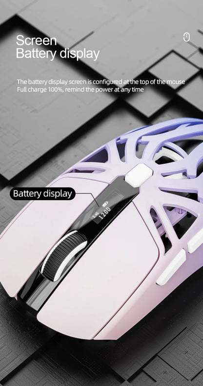 SMAILWOLF RS8 – Souris Gaming Sans Fil à Écran Digital (73g)