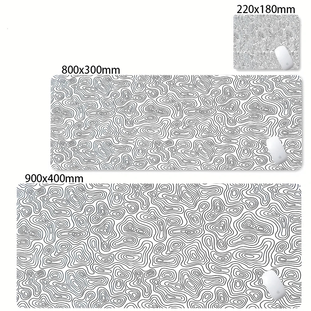 Tapis de Souris Gaming XXL Topographique – Antidérapant, Imperméable et Haute Précision