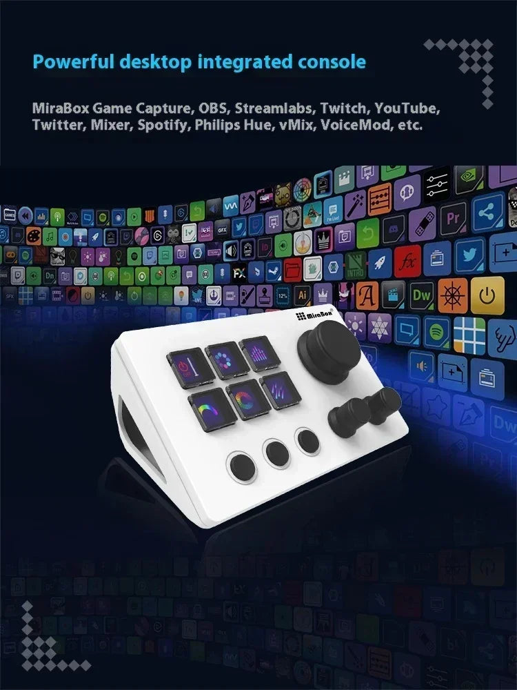 Mirabox N3 StreamDeck - Clavier Macro avec Écran LCD et Molette - Console de Contrôle pour Streaming et Gaming