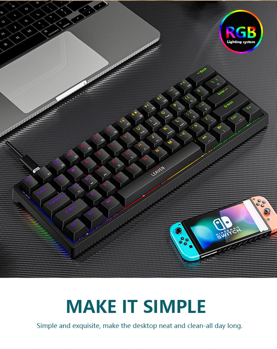 Clavier Mécanique Gaming EDUP K620 Mini RGB – 61 Touches