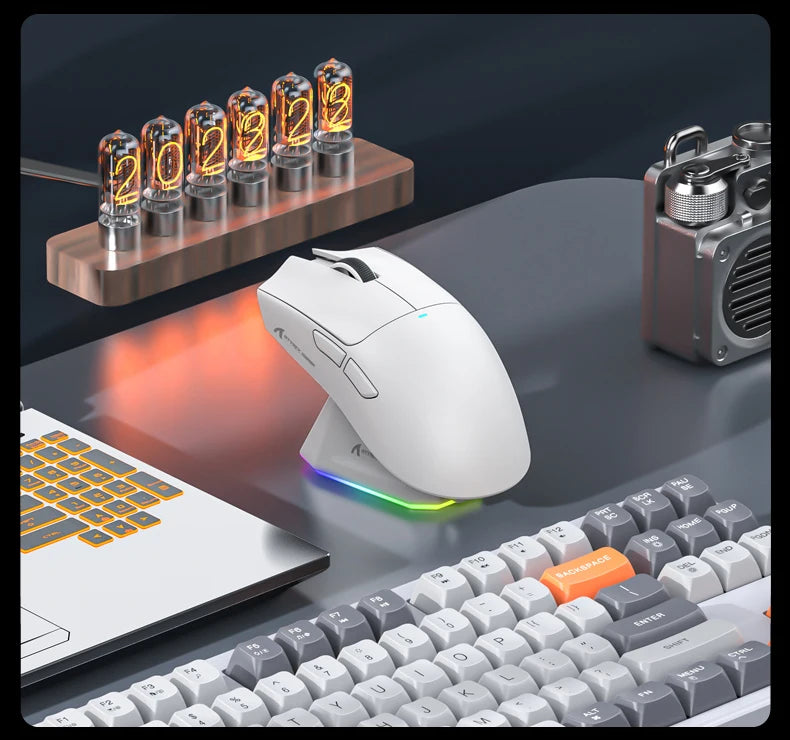 Attack Shark X11 – Souris Gaming Sans Fil 3 Modes avec Dock de Charge RGB