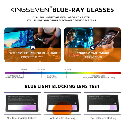 KINGSEVEN – Lunettes Anti-Lumière Bleue Unisexes