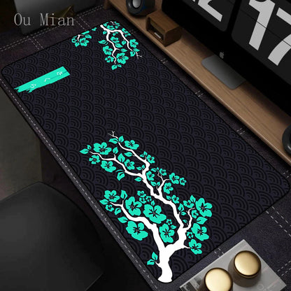 Tapis de Souris XXL Arbre Fleuri Antidérapant et Imperméable